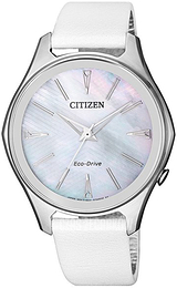 Citizen Elegance Biały/Skóra Ø36.9 mm EM0597-12D