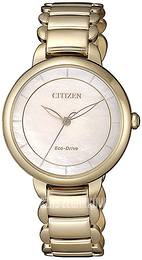 Citizen Eco Drive 180 Biały/Stal w odcieniu złota Ø31 mm EM0673-83D