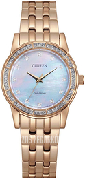 Citizen Silhouette Biały/Stal w kolorze różowego złota Ø31 mm EM0773-54D