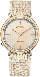 Citizen Eco Drive Brązowy/Tkanina Ø34 mm EM1006-40A