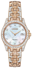 Citizen Eco Drive 180 Biały/Stal w kolorze różowego złota Ø28 mm EW1228-53D