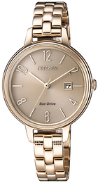 Citizen Eco Drive 180 Różowe złoto/Stal w kolorze różowego złota Ø31 mm EW2443-80X