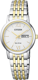 Citizen Biały/Stal w odcieniu złota Ø27 mm EW3254-87A