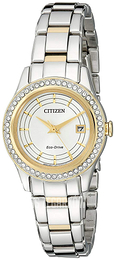 Citizen Silhouette Biały/Stal w odcieniu złota Ø28.5 mm FE1124-58B