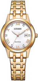 Citizen Elegance Biały/Stal w kolorze różowego złota Ø29.4 mm FE1243-83A