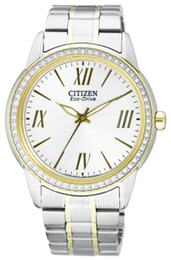 Citizen Eco Drive 180 Biały/Stal w odcieniu złota Ø39 mm FE7004-57A