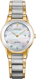 Citizen Biały/Stal w odcieniu złota Ø30 mm GA1054-50D