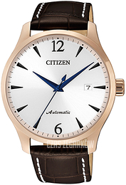 Citizen Mechanical Srebrny/Skóra Ø40 mm NJ0113-10A