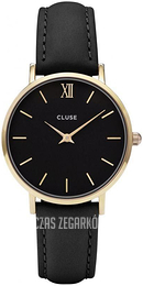 Cluse Minuit Czarny/Skóra Ø33 mm CL30004