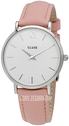 Cluse Minuit Biały/Skóra Ø33 mm CL30005