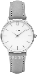 Cluse Minuit Biały/Skóra Ø33 mm CL30006