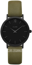 Cluse Minuit Czarny/Skóra Ø33 mm CL30007