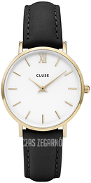 Cluse Minuit Biały/Skóra Ø33 mm CL30019