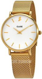 Cluse Minuit Biały/Stal w odcieniu złota Ø33 mm CLG012