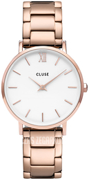 Cluse Minuit Biały/Stal w kolorze różowego złota Ø33 mm CW0101203027