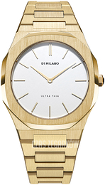 D1 Milano Ultra Thin Biały/Stal w odcieniu złota Ø38 mm UTBL03