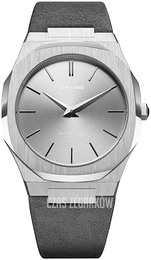 D1 Milano Ultra Thin Srebrny/Skóra Ø38 mm UTL01