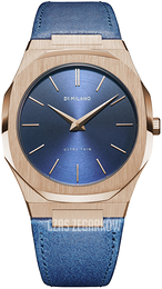 D1 Milano Ultra Thin Niebieski/Skóra Ø40 mm UTLJ04
