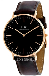 Daniel Wellington Classic Black Bristol Czarny/Skóra Ø40 mm DW00100125