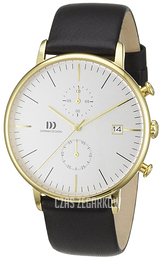 Danish Design Sport Srebrny/Skóra Ø42 mm 3310081