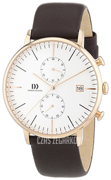 Danish Design Sport Srebrny/Skóra Ø40 mm 3310087