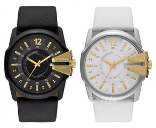 Diesel Analog Czarny/Skóra Ø44 mm DZ1481