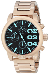 Diesel Analog Czarny/Stal w kolorze różowego złota Ø40 mm DZ5454