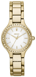 DKNY Crystal Biały/Stal w odcieniu złota Ø28 mm NY2221