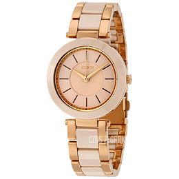 DKNY Dress Beżowy/Stal w kolorze różowego złota Ø36 mm NY2461