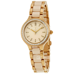 DKNY Dress Beżowy/Stal w kolorze różowego złota Ø30 mm NY2467