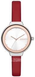 DKNY Astoria Srebrny/Skóra Ø32 mm NY2989SET
