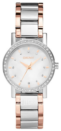 DKNY Crystal Biały/Stal w kolorze różowego złota Ø29 mm NY8222
