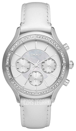DKNY Chronograph Srebrny/Skóra Ø41 mm NY8253