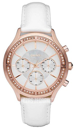 DKNY Chronograph Biały/Skóra Ø41 mm NY8255