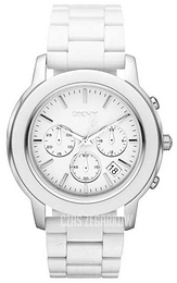 DKNY Chronograph Biały/Plastik Ø46 mm NY8354