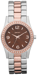 DKNY Broadway Brązowy/Stal w kolorze różowego złota Ø32 mm NY8479