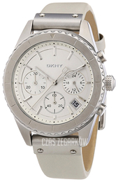 DKNY Chronograph Biały/Skóra Ø38 mm NY8517