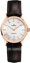 Edox Les Bemonts Szary/Skóra Ø28 mm 57001-37R-NAIR
