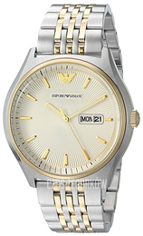 Emporio Armani Dress Kremowy/Stal w odcieniu złota Ø43 mm AR11034