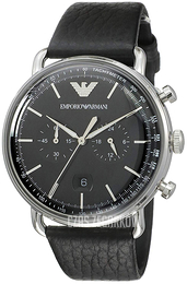 Emporio Armani Aviator Czarny/Skóra Ø43 mm AR11143