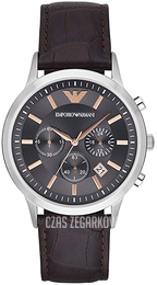 Emporio Armani Renato Czarny/Skóra Ø43 mm AR2513