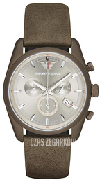 Emporio Armani Sportivo Srebrny/Skóra Ø43 mm AR6076