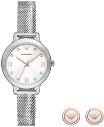 Emporio Armani Cleo Srebrny/Stal Ø32 mm AR80065SET