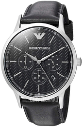 Emporio Armani Renato Czarny/Skóra Ø43 mm AR8034