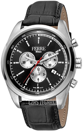 Ferrè Milano Michele Czarny/Skóra Ø44 mm FM1G129L0021