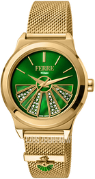 Ferrè Milano Venezia Zielony/Stal w odcieniu złota Ø34 mm FM1L125M0061
