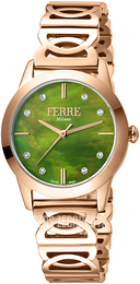 Ferrè Milano Zielony/Stal w kolorze różowego złota Ø31 mm FM1L126M0251