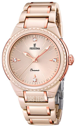 Festina Dress Beżowy/Stal w kolorze różowego złota Ø35 mm F16698-6