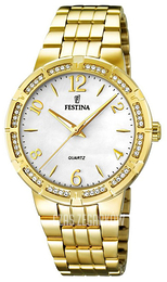 Festina Dress Biały/Stal w odcieniu złota Ø36 mm F16704-1