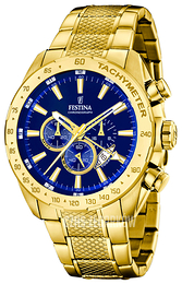 Festina Niebieski/Stal w odcieniu złota Ø44 mm F16878-3